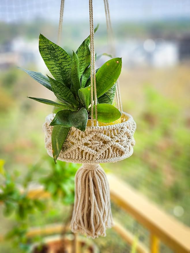 Macrame Storage Hanging Basket For Home - Leechoo